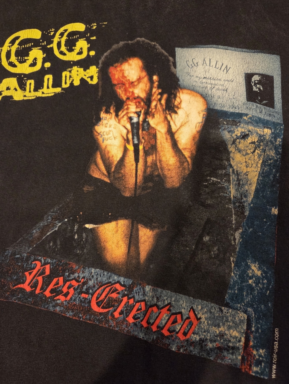 ☠️G.G. ALLIN - RES-ERECTED - VINTAGE - HOMEMADE SLEEVELESS SHIRT - MENS SIZE L